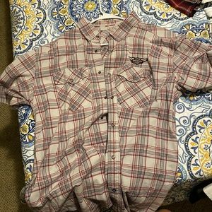 Men’s Harley Davidson plaid button down.